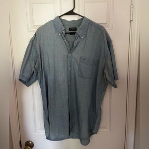 Dockers muted blue denim button down
